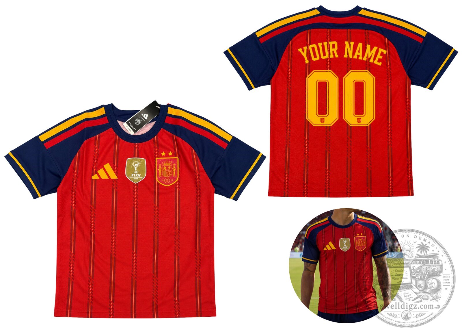 Custom Spain National Team World Cup 2026 Football Jersey