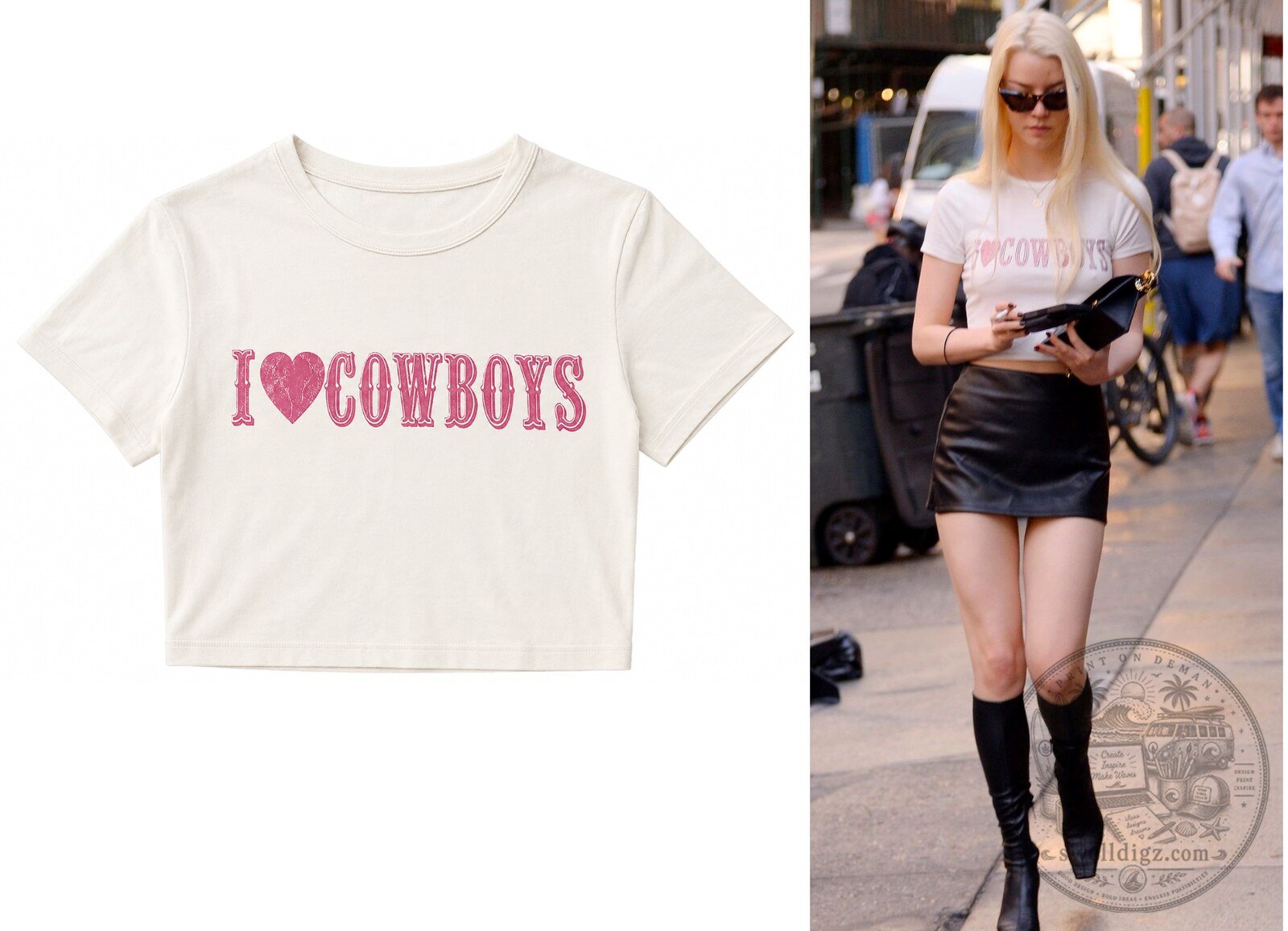 "Anya Taylor-Joy Inspired Cowboy Baby Tee: Boost Your Style Game" 2 Anya Taylor-Joy Style I Love Cowboys Baby Tee
