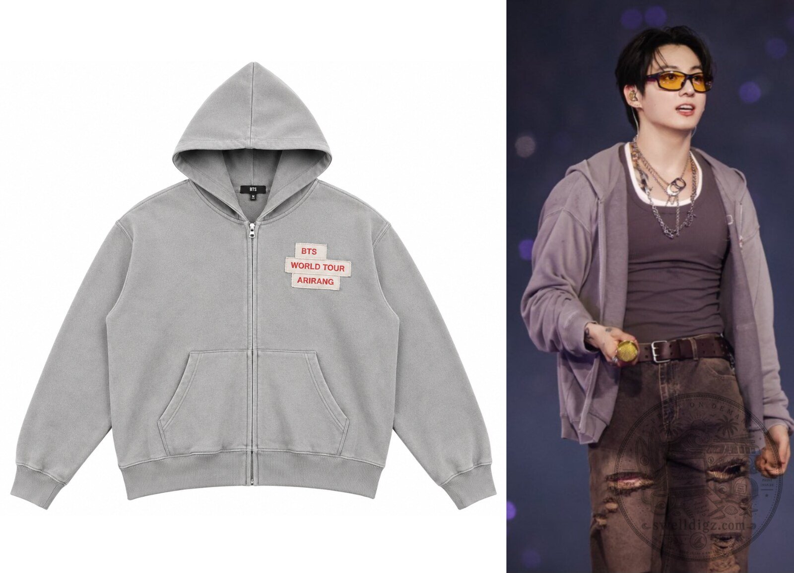 BTS Jungkook Arirang World Tour US Exclusive Zip-Up Hoodie