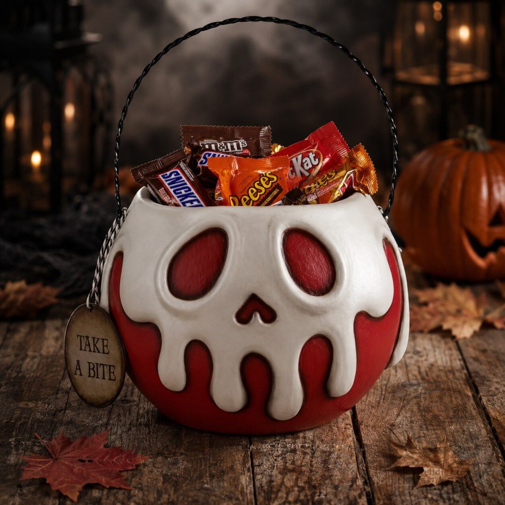 Disney Snow White Evil Queen Poison Apple Halloween Trick or Treat Candy Bucket Disney Snow White Evil Queen Poison Apple Halloween Trick or Treat Candy Bucket