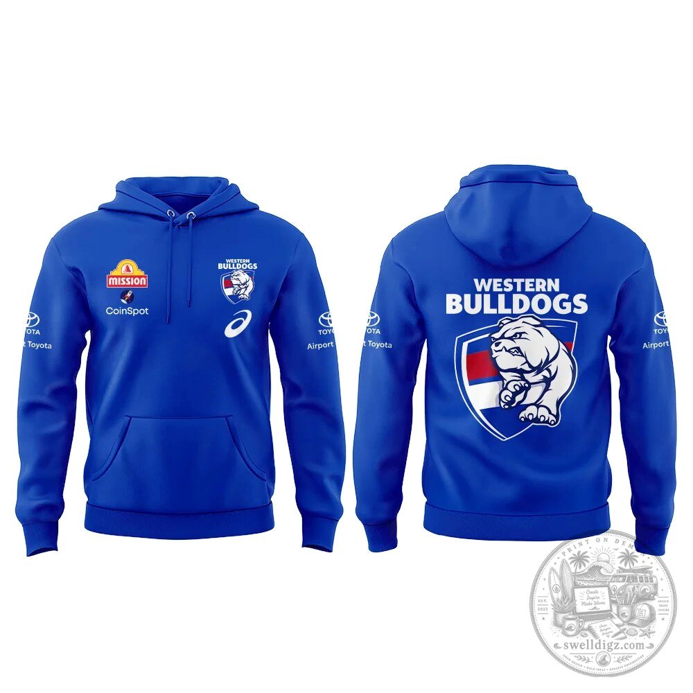 Western Bulldogs Australian Football League Team Logo Blue Hoodie 5 Western Bulldogs Australian Football League Team Logo Blue Hoodie