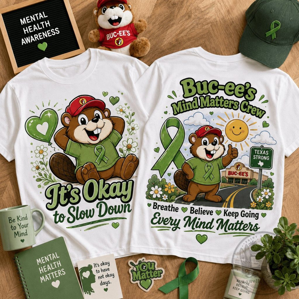 Buc-ee's Shirt Mental Health Awareness Beaver It's Okay To Slow Down T-Shirt Buc-ee's Shirt Mental Health Awareness Beaver It's Okay To Slow Down T-Shirt