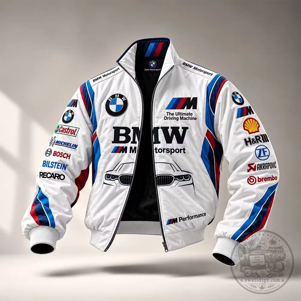 BMW Motorsport Racing Team Bomber Jacket with Sponsors