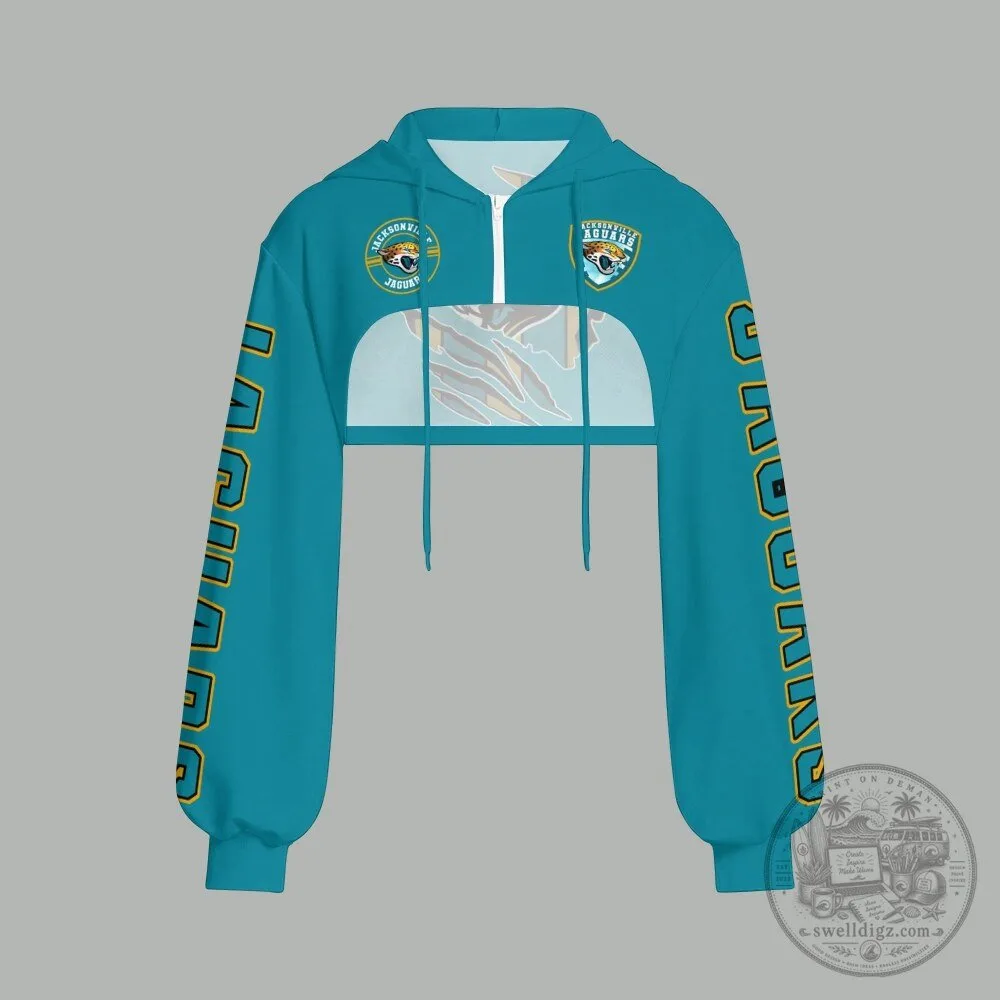 Jacksonville Jaguars Women's Cropped Zip-Up Hoodie
