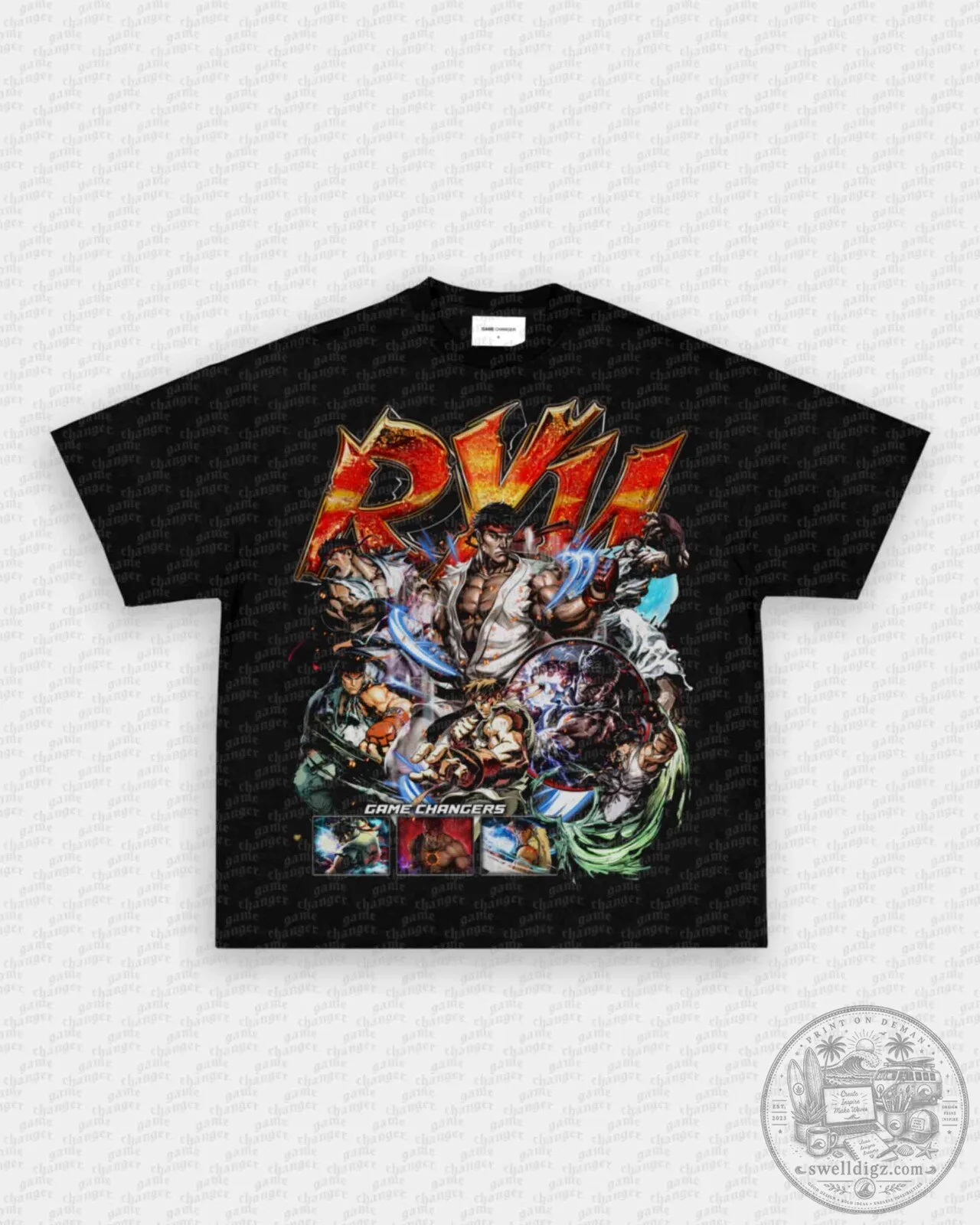 Street Fighter Ryu Game Changer Graphic Black T-Shirt
