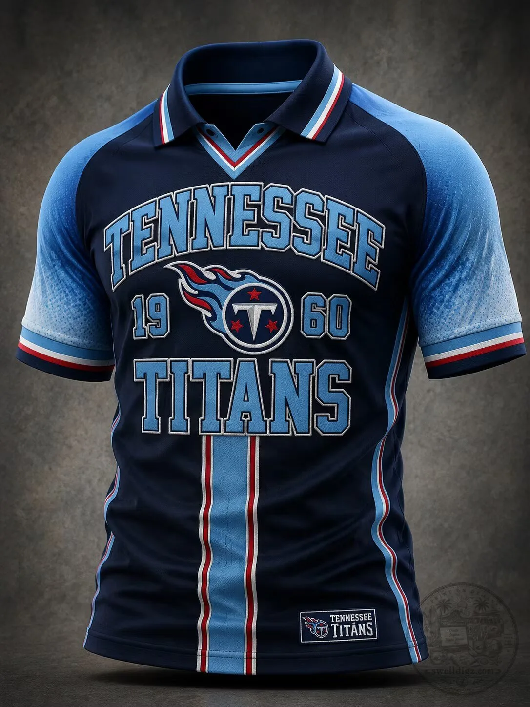 Tennessee Titans 1960 Football Team Blue Polo Shirt