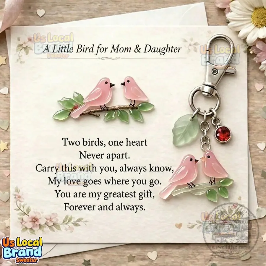 Pink Bird Mother Daughter Matching Keychain 7 Pink Bird Mother Daughter Matching Keychain