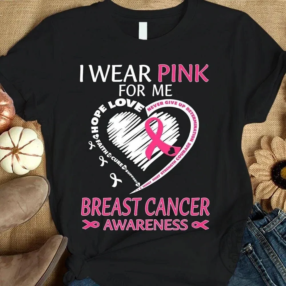 Breast Cancer Awareness Pink Ribbon Heart Survivor T-Shirt