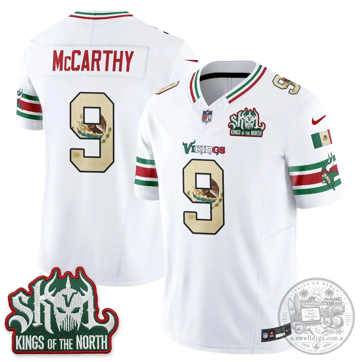 Minnesota Vikings Justin Jefferson Mexico Edition White Football Jersey 51 Minnesota Vikings Justin Jefferson Mexico Edition White Football Jersey