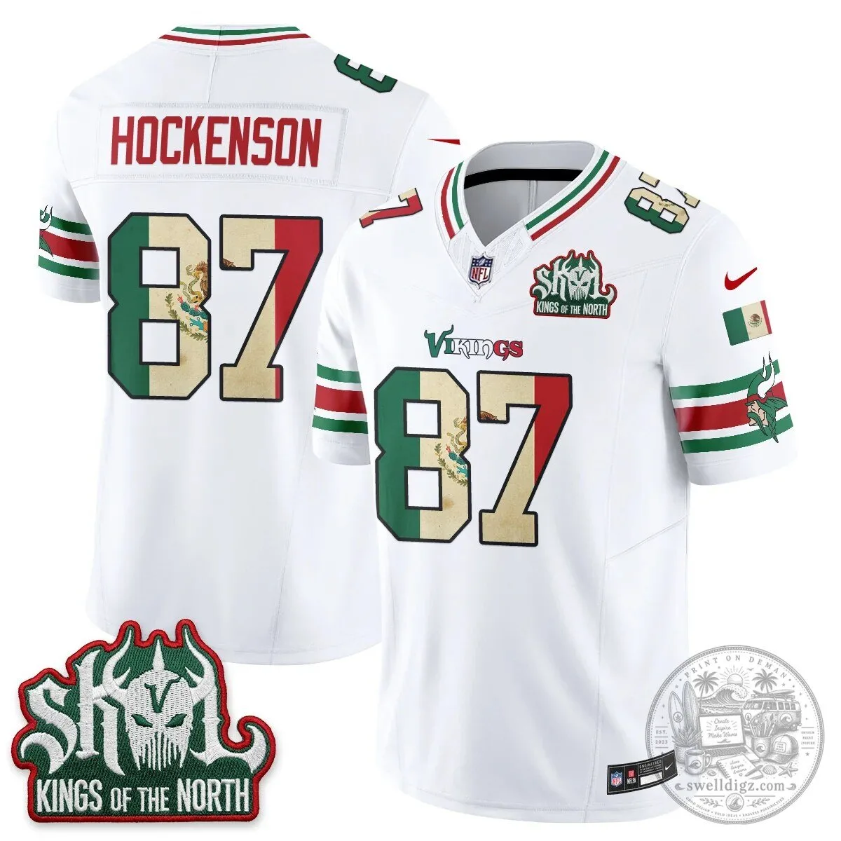 Minnesota Vikings Justin Jefferson Mexico Edition White Football Jersey 55 Minnesota Vikings Justin Jefferson Mexico Edition White Football Jersey