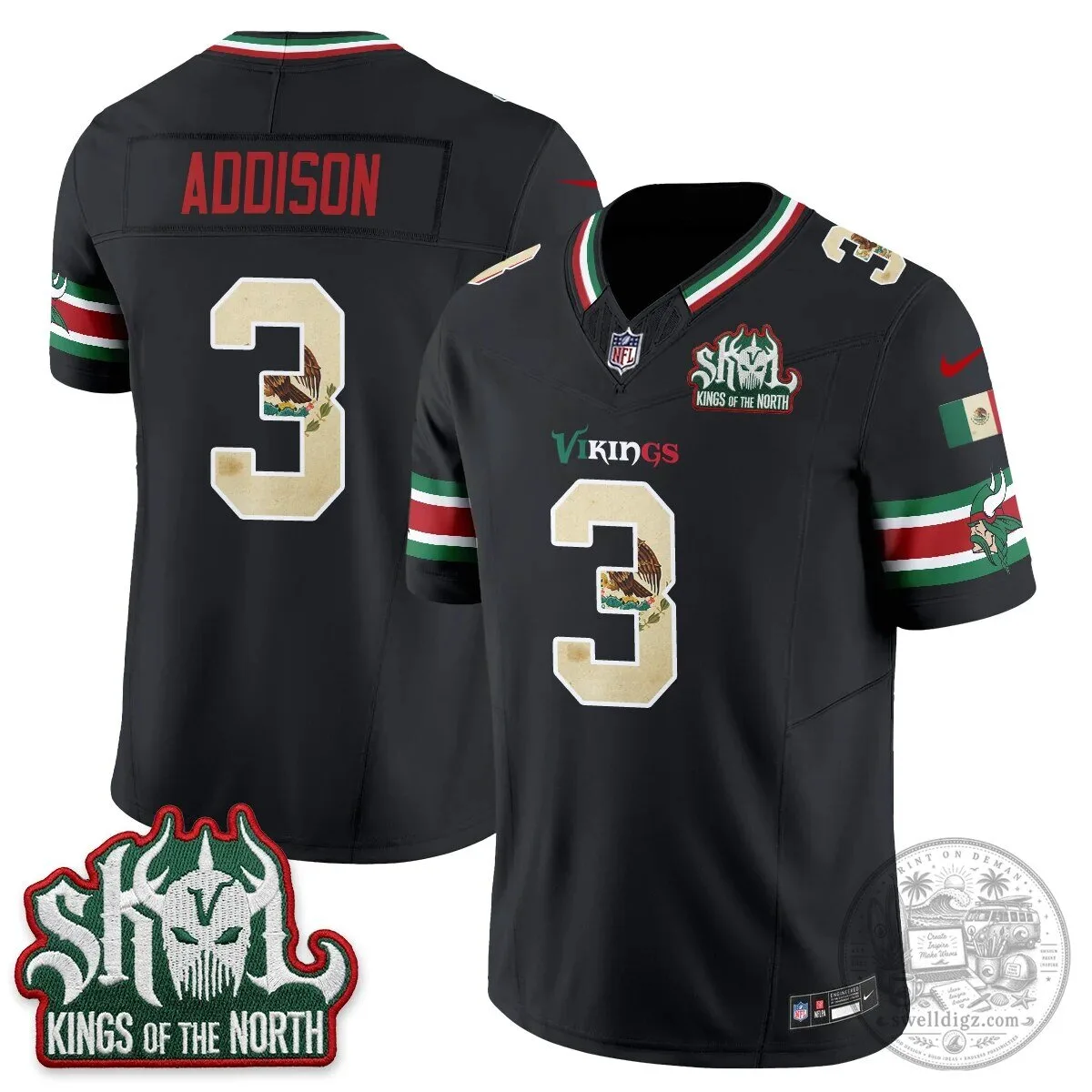 Minnesota Vikings Justin Jefferson Mexico Edition White Football Jersey 62 Minnesota Vikings Justin Jefferson Mexico Edition White Football Jersey