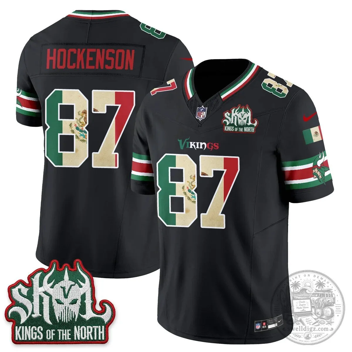 Minnesota Vikings Justin Jefferson Mexico Edition White Football Jersey 65 Minnesota Vikings Justin Jefferson Mexico Edition White Football Jersey