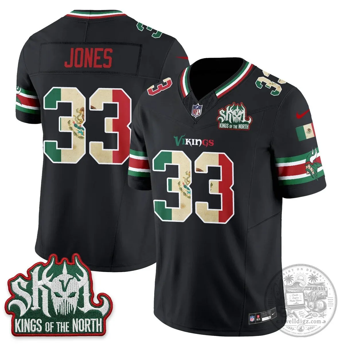 Minnesota Vikings Justin Jefferson Mexico Edition White Football Jersey 66 Minnesota Vikings Justin Jefferson Mexico Edition White Football Jersey