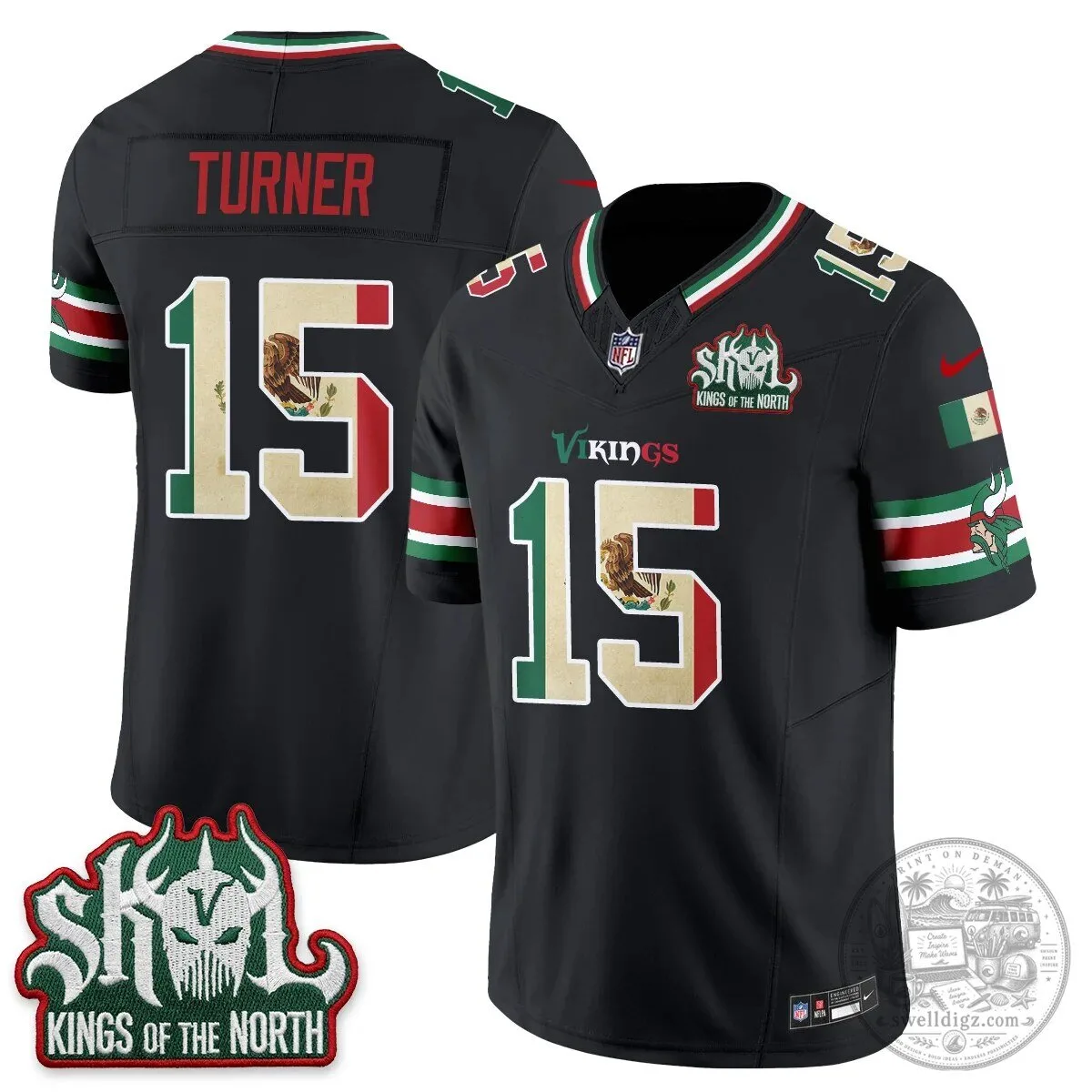 Minnesota Vikings Justin Jefferson Mexico Edition White Football Jersey 68 Minnesota Vikings Justin Jefferson Mexico Edition White Football Jersey