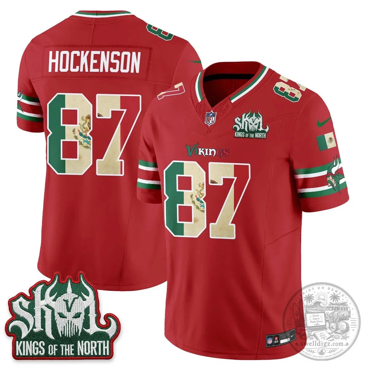 Minnesota Vikings Justin Jefferson Mexico Edition White Football Jersey 75 Minnesota Vikings Justin Jefferson Mexico Edition White Football Jersey