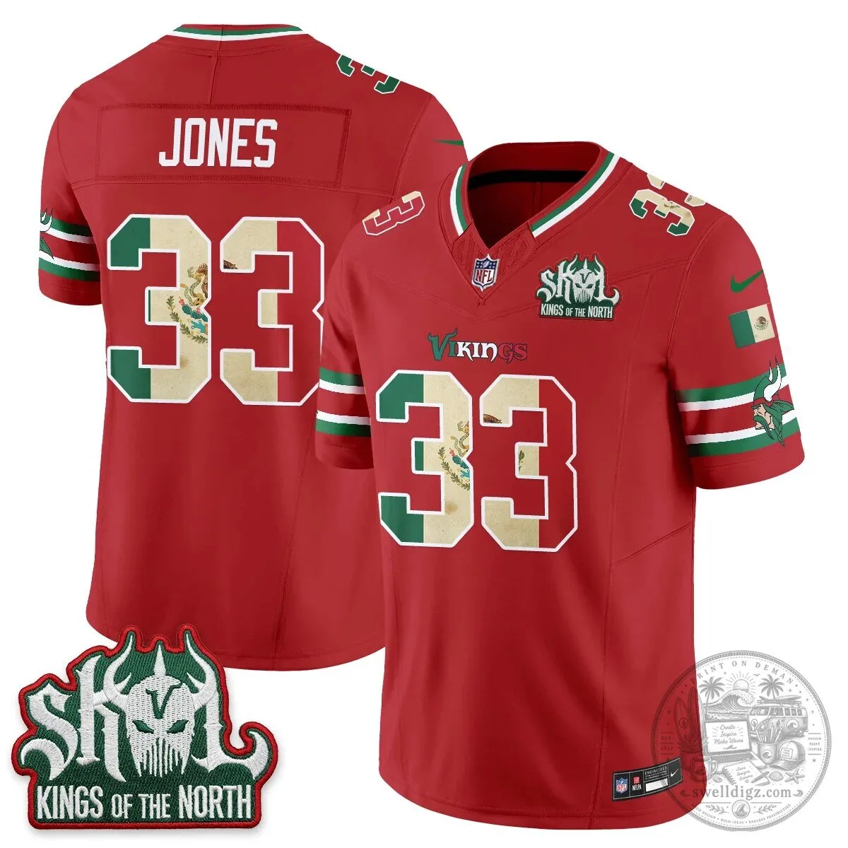 Minnesota Vikings Justin Jefferson Mexico Edition White Football Jersey 76 Minnesota Vikings Justin Jefferson Mexico Edition White Football Jersey