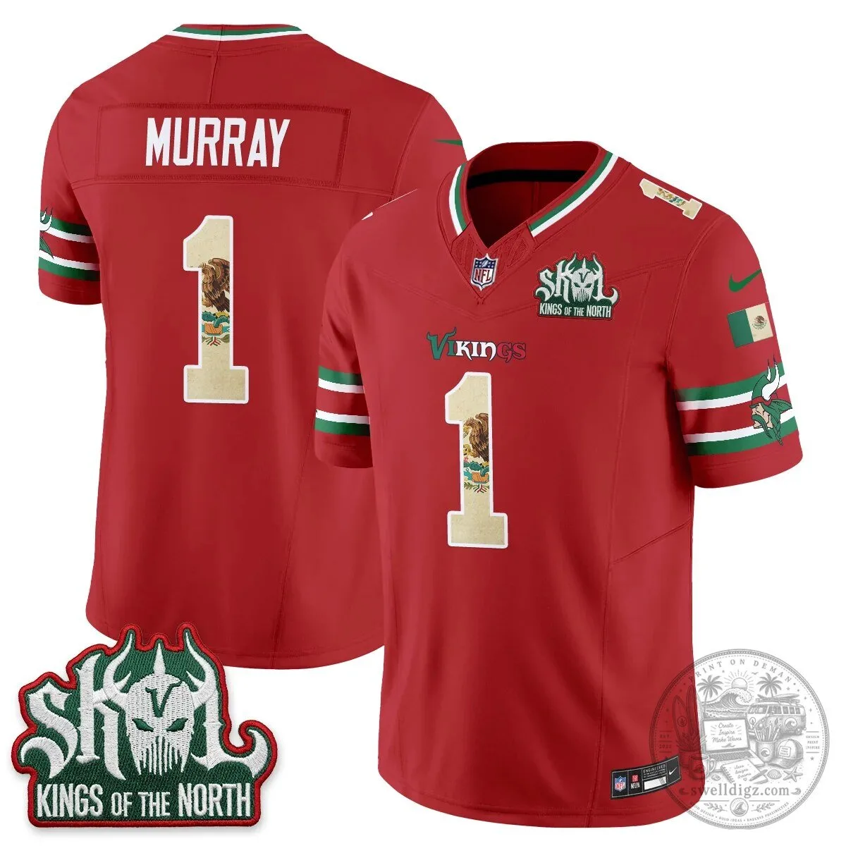 Minnesota Vikings Justin Jefferson Mexico Edition White Football Jersey 77 Minnesota Vikings Justin Jefferson Mexico Edition White Football Jersey