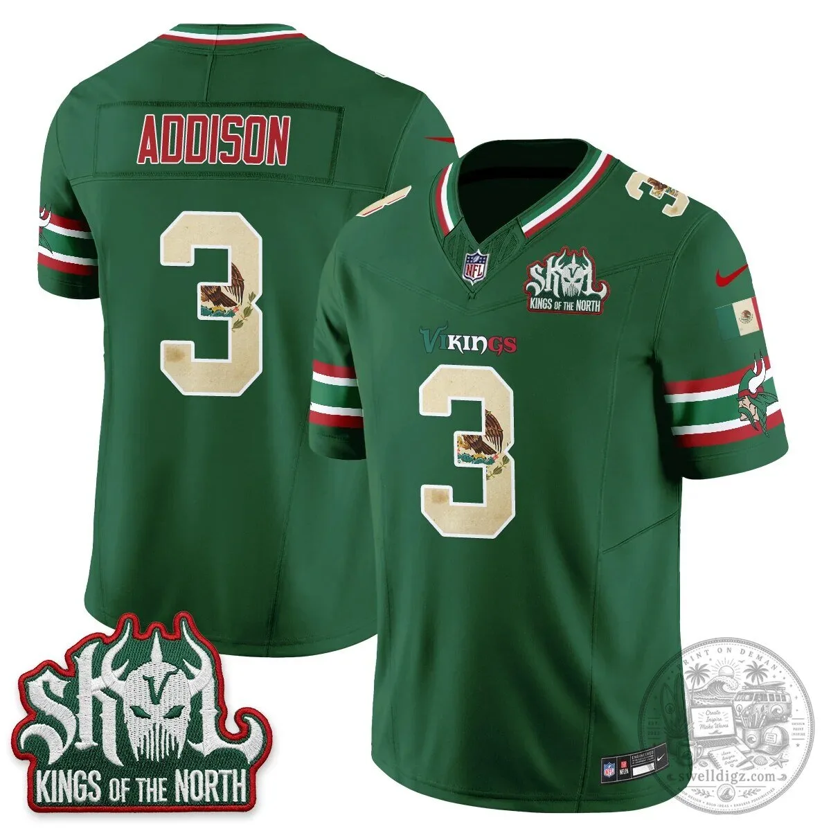 Minnesota Vikings Justin Jefferson Mexico Edition White Football Jersey 82 Minnesota Vikings Justin Jefferson Mexico Edition White Football Jersey