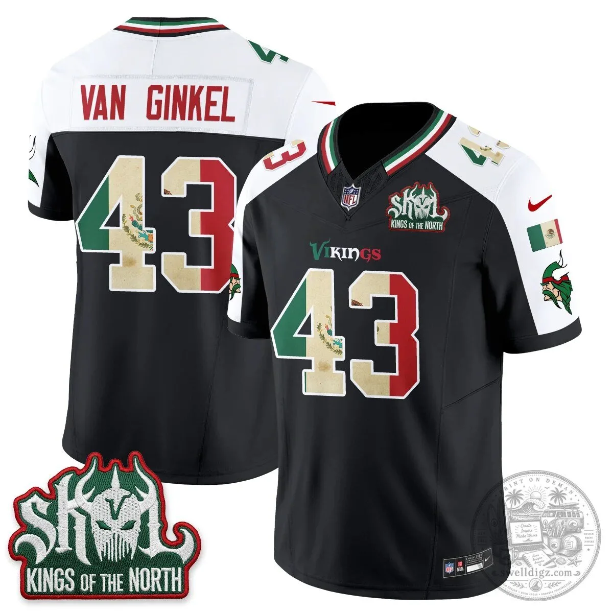 Minnesota Vikings Justin Jefferson Mexico Edition White Football Jersey 93 Minnesota Vikings Justin Jefferson Mexico Edition White Football Jersey