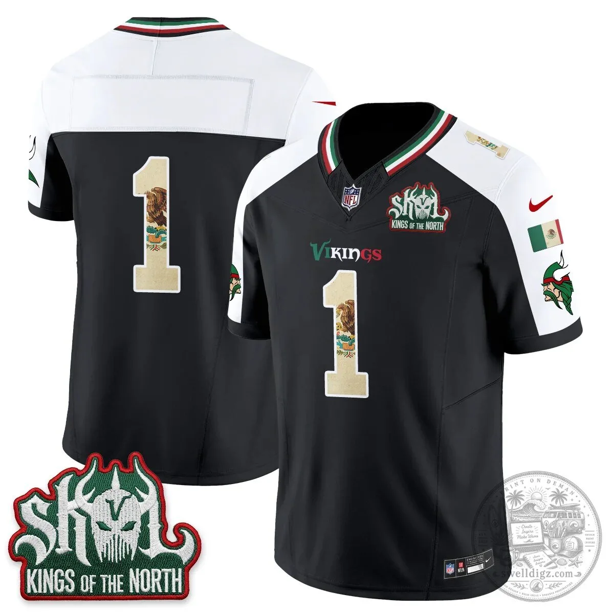 Minnesota Vikings Justin Jefferson Mexico Edition White Football Jersey 94 Minnesota Vikings Justin Jefferson Mexico Edition White Football Jersey
