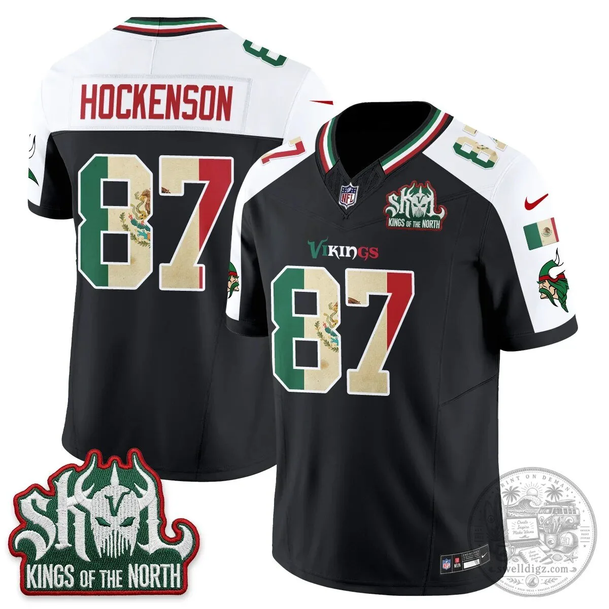 Minnesota Vikings Justin Jefferson Mexico Edition White Football Jersey 95 Minnesota Vikings Justin Jefferson Mexico Edition White Football Jersey