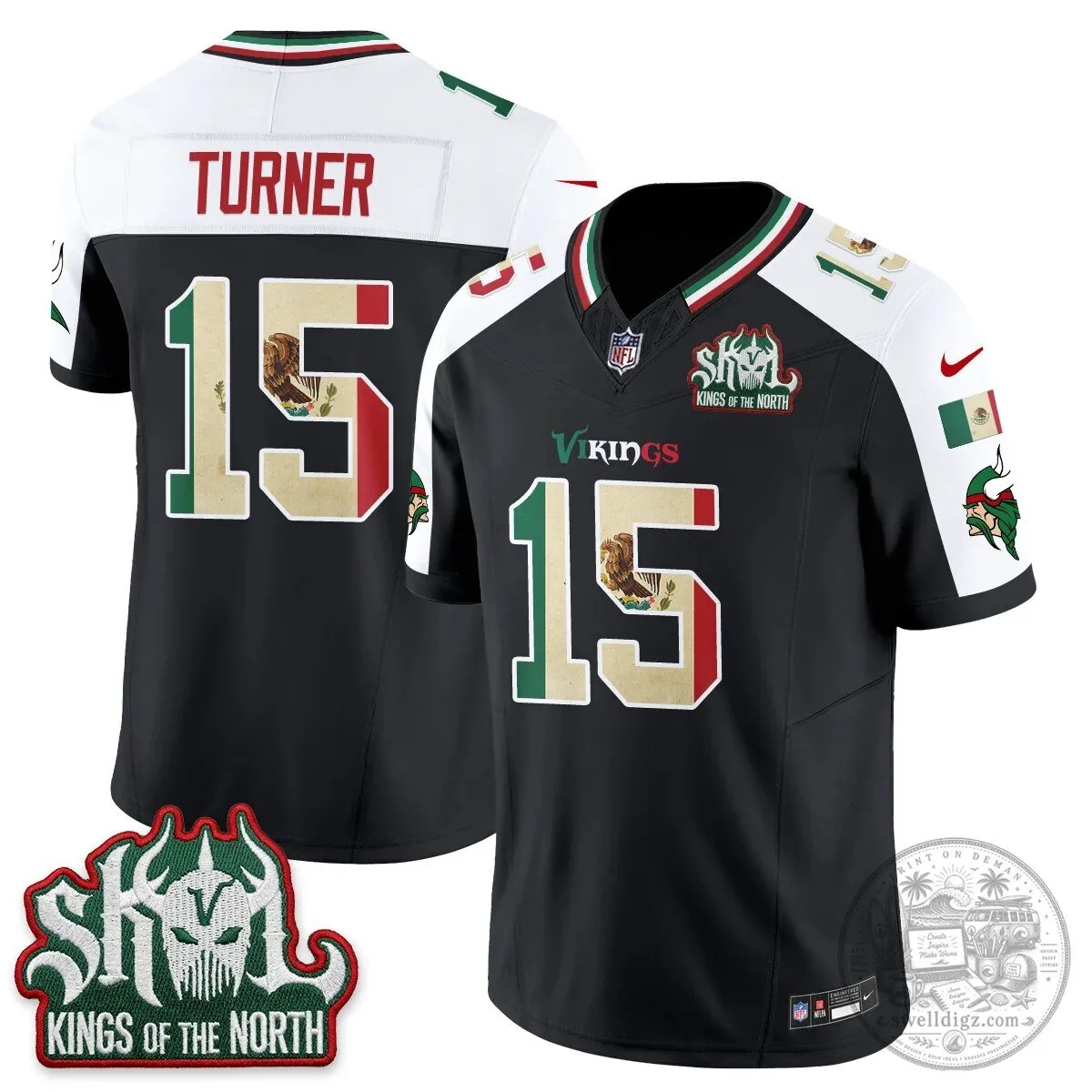 Minnesota Vikings Justin Jefferson Mexico Edition White Football Jersey 98 Minnesota Vikings Justin Jefferson Mexico Edition White Football Jersey