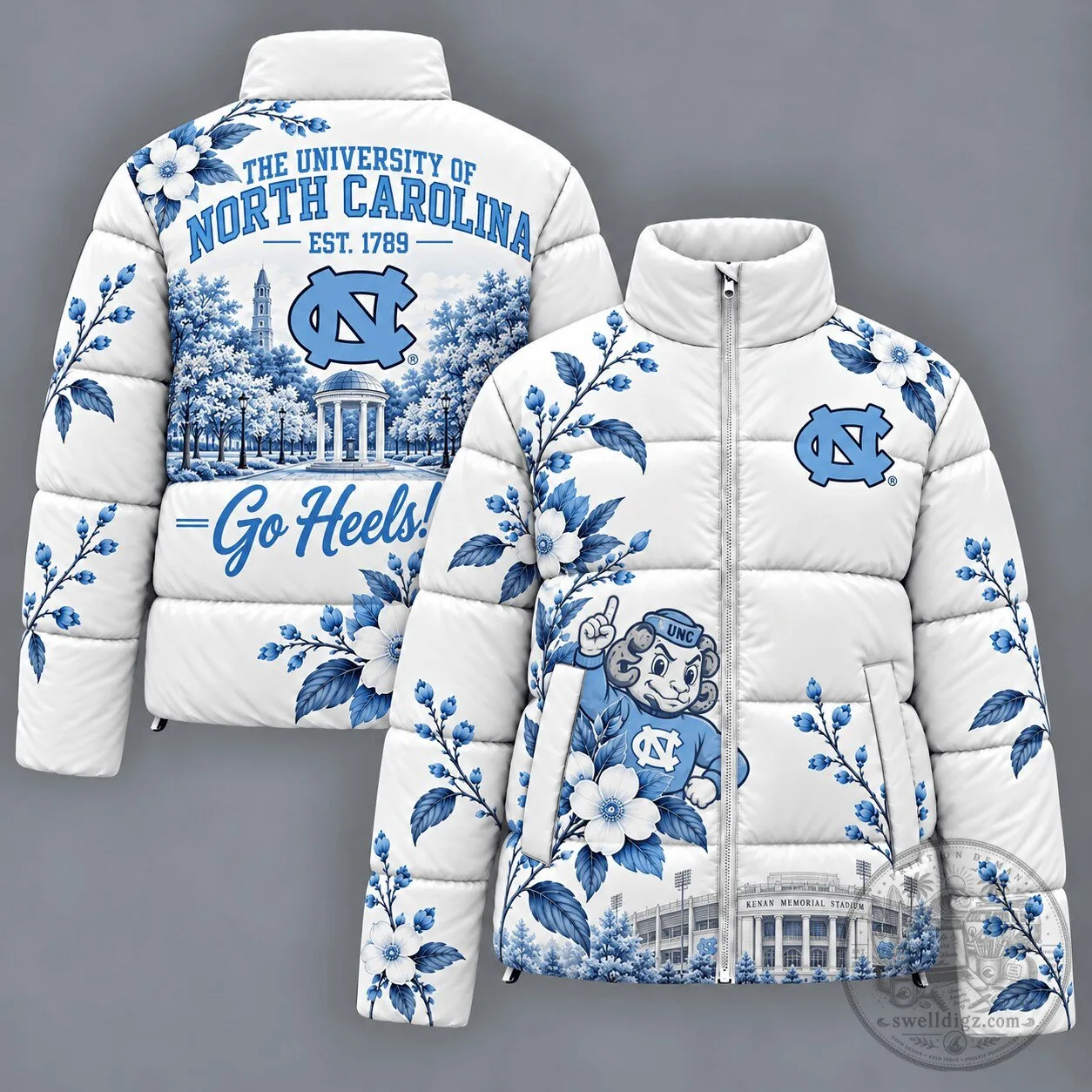 University of North Carolina Tar Heels Football Mascot Puffer Jacket
