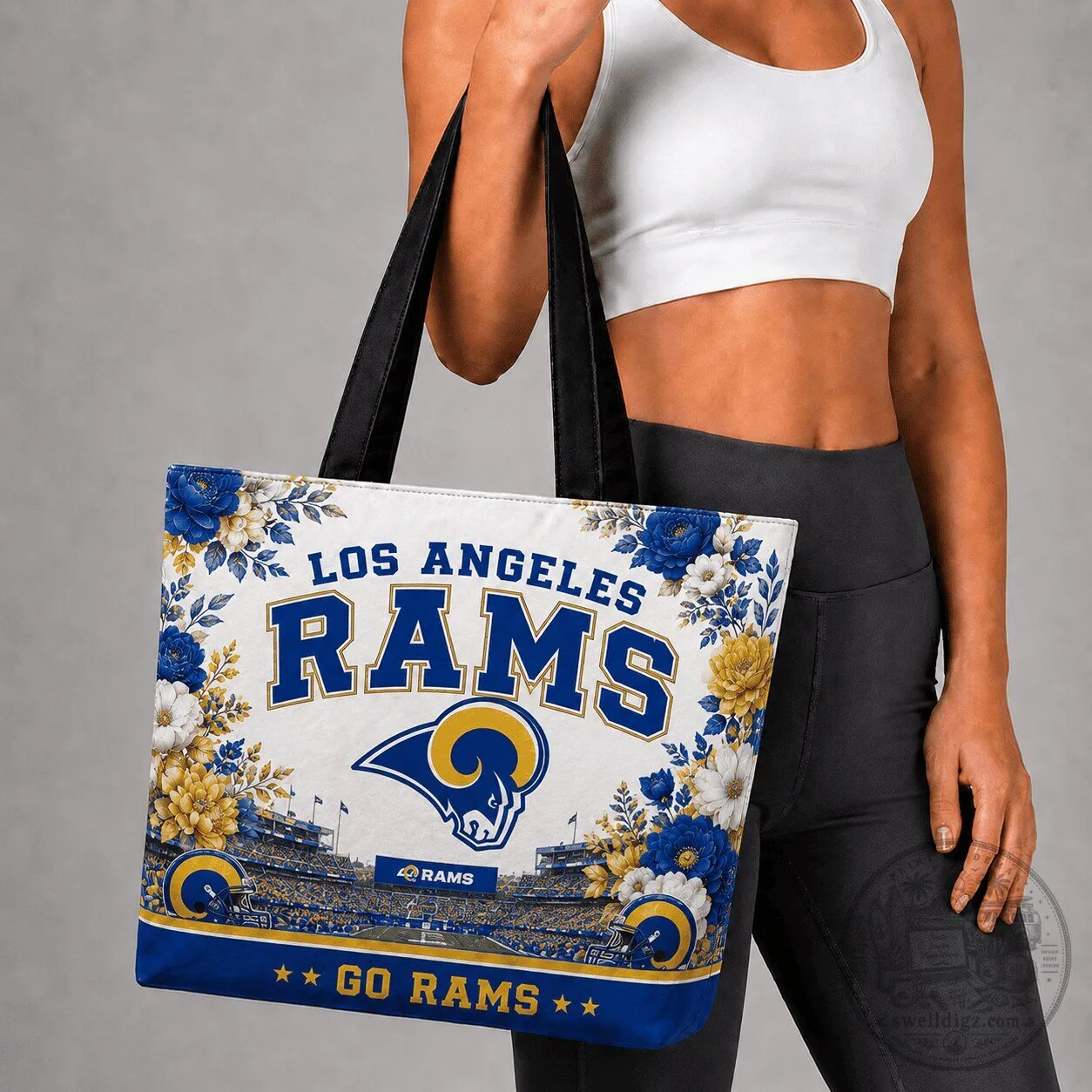 Los Angeles Rams Floral Stadium Tote Bag 1 Los Angeles Rams Floral Stadium Tote Bag