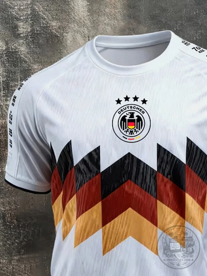 Germany National Football Team White Retro Style Soccer Jersey 3 Germany National Football Team White Retro Style Soccer Jersey