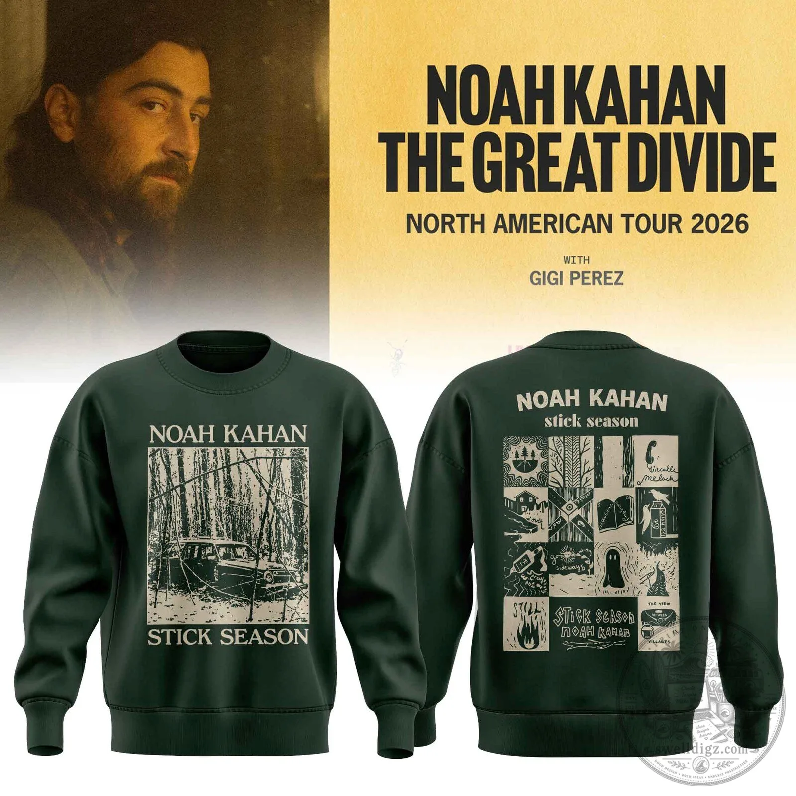 Noah Kahan The Great Divide Tour 2026 Stick Season Sweatshirt