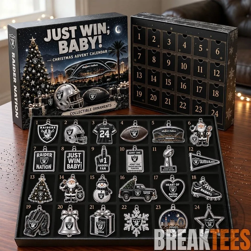 Las Vegas Raiders Football Team Christmas Advent Calendar with Collectible Ornaments