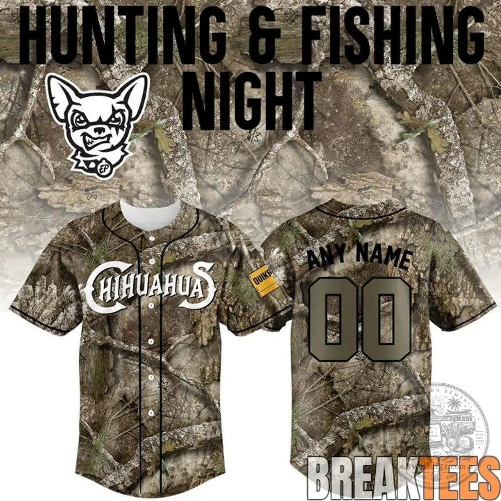 Camouflage Baseball Jersey for El Paso Chihuahuas: Hunting and Fishing Night Edition