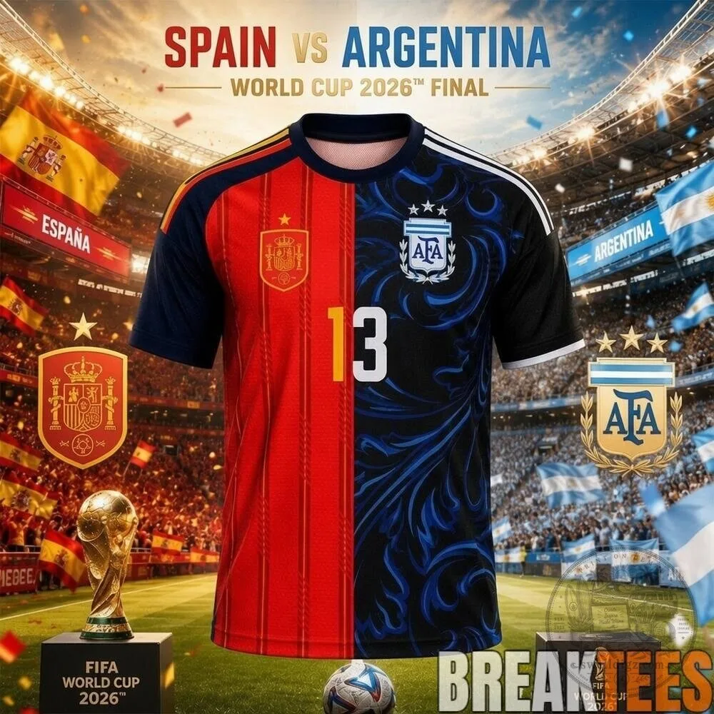 Spain Versus Argentina World Cup 2026 Final Split Soccer Jersey