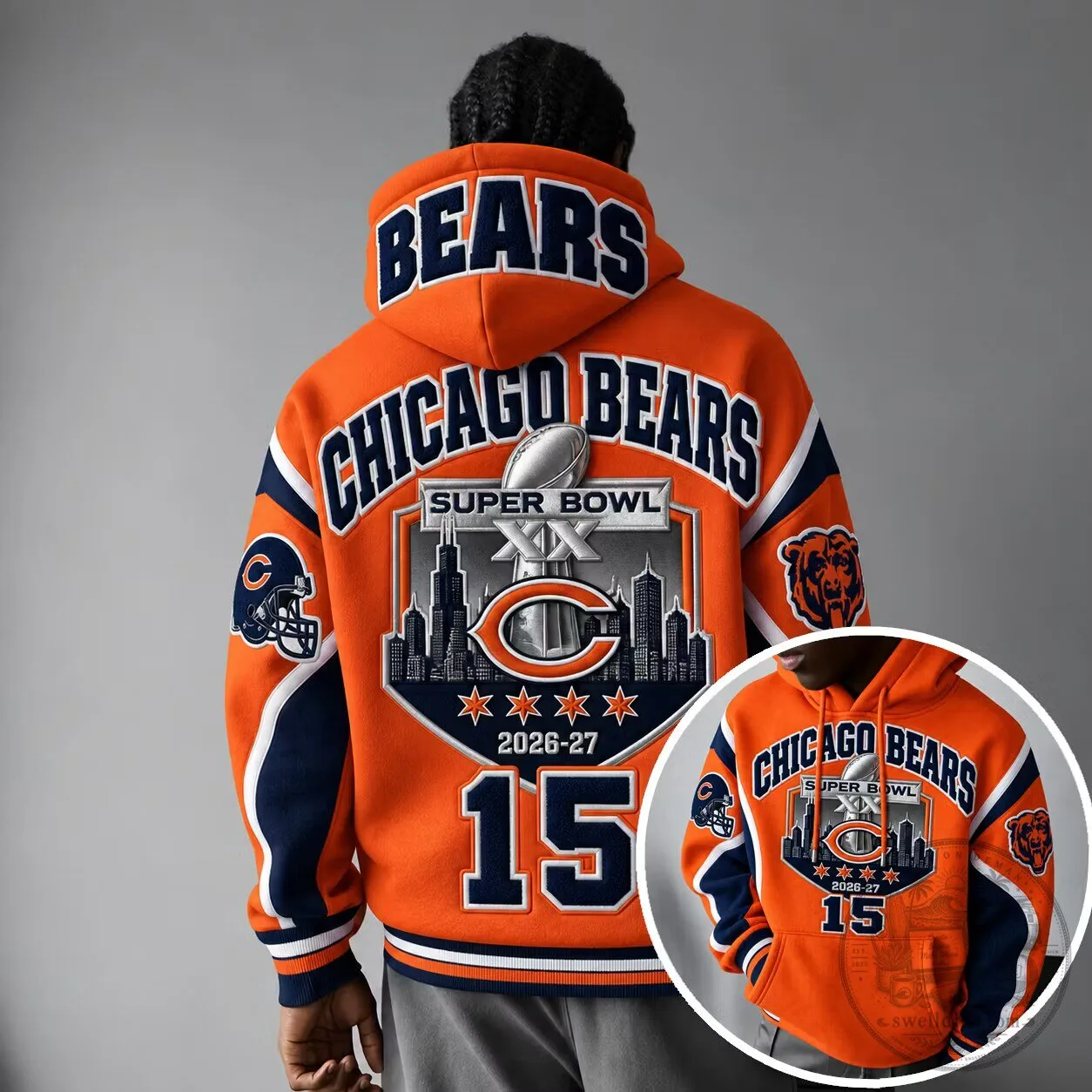 Chicago Bears Super Bowl 2026-27 Championship Commemorative Hoodie