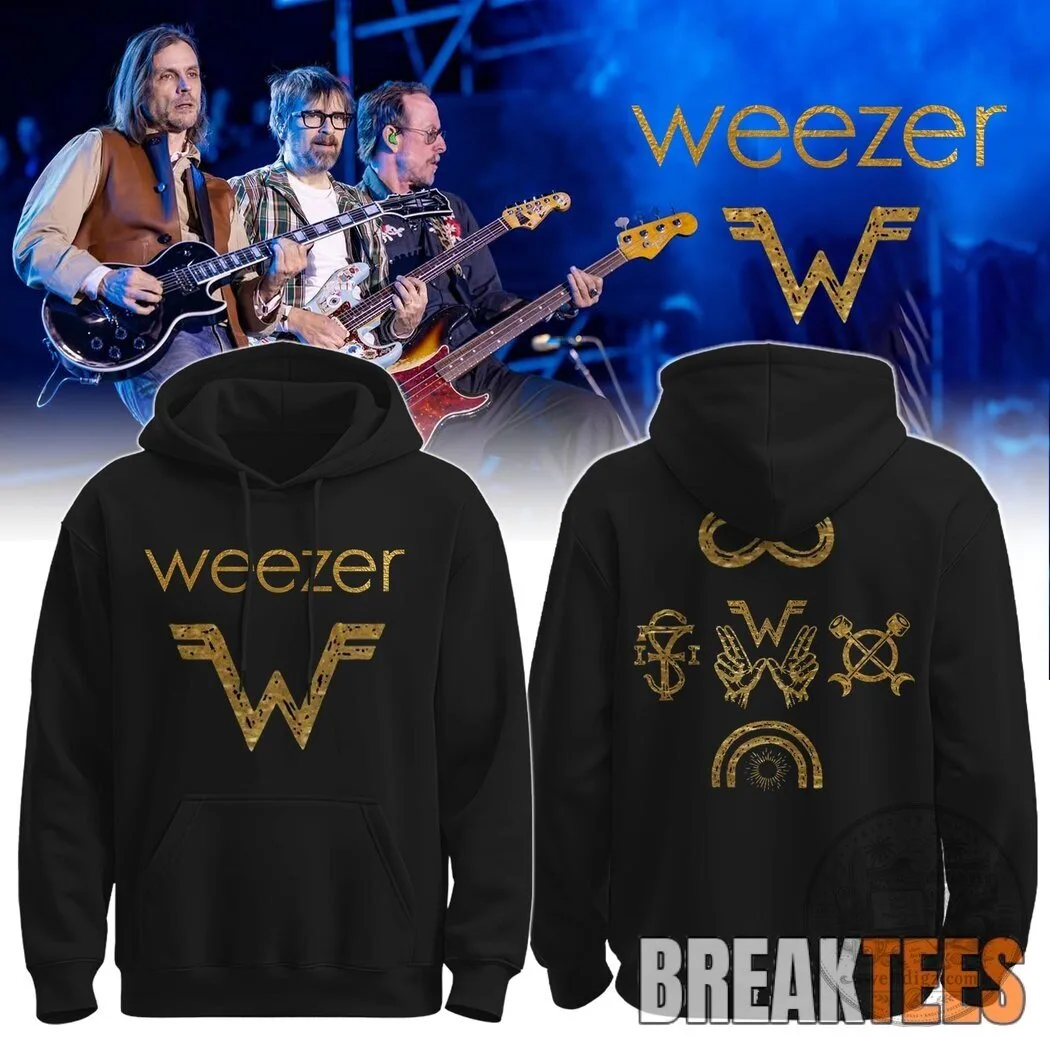 Weezer The Gathering World Tour 2026 Concert Band Black Hoodie