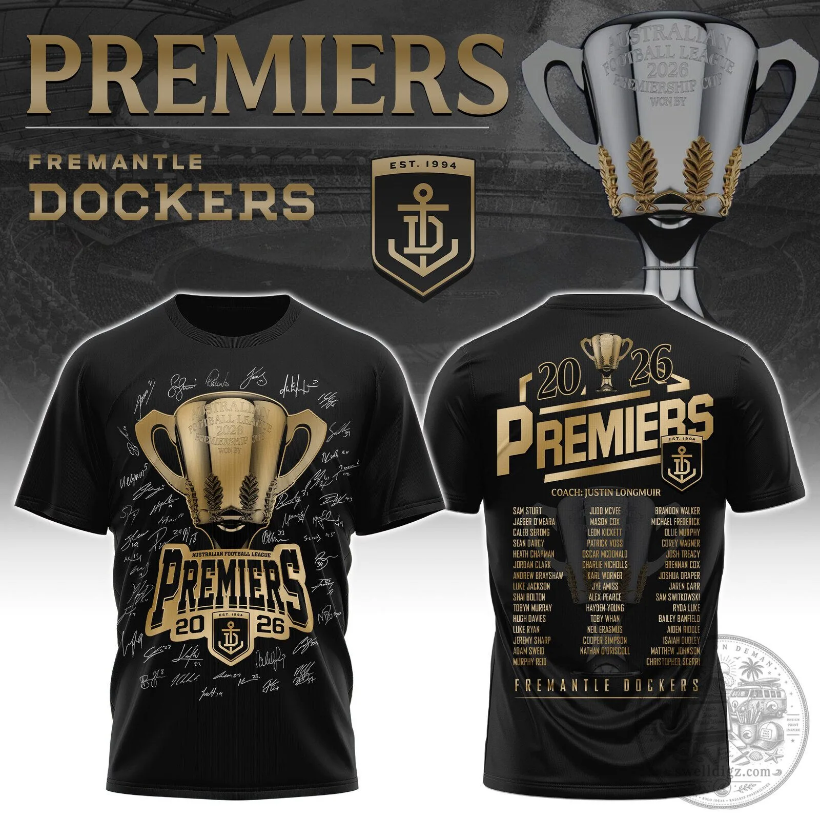 Fremantle Dockers 2026 Australian Football League Premiers Commemorative T-Shirt