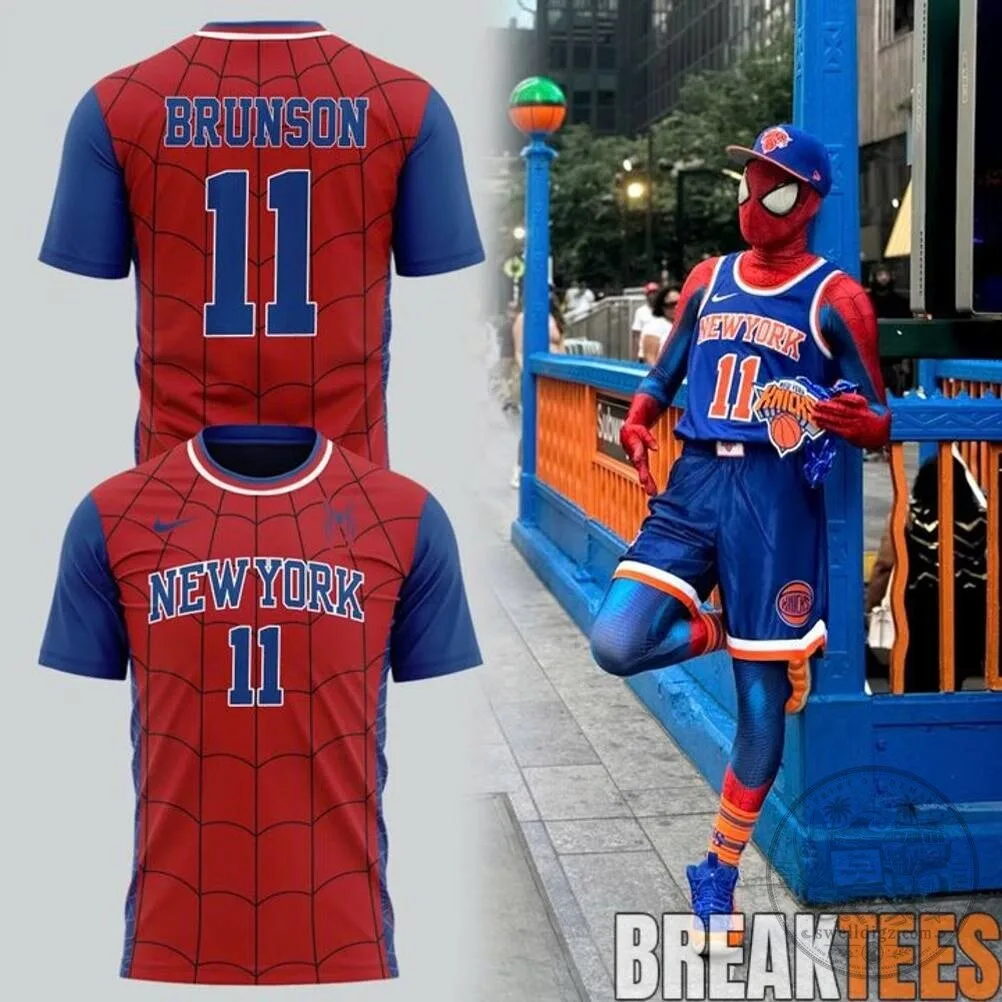 Jalen Brunson Spider-Man Basketball Jersey - New York Knicks Edition