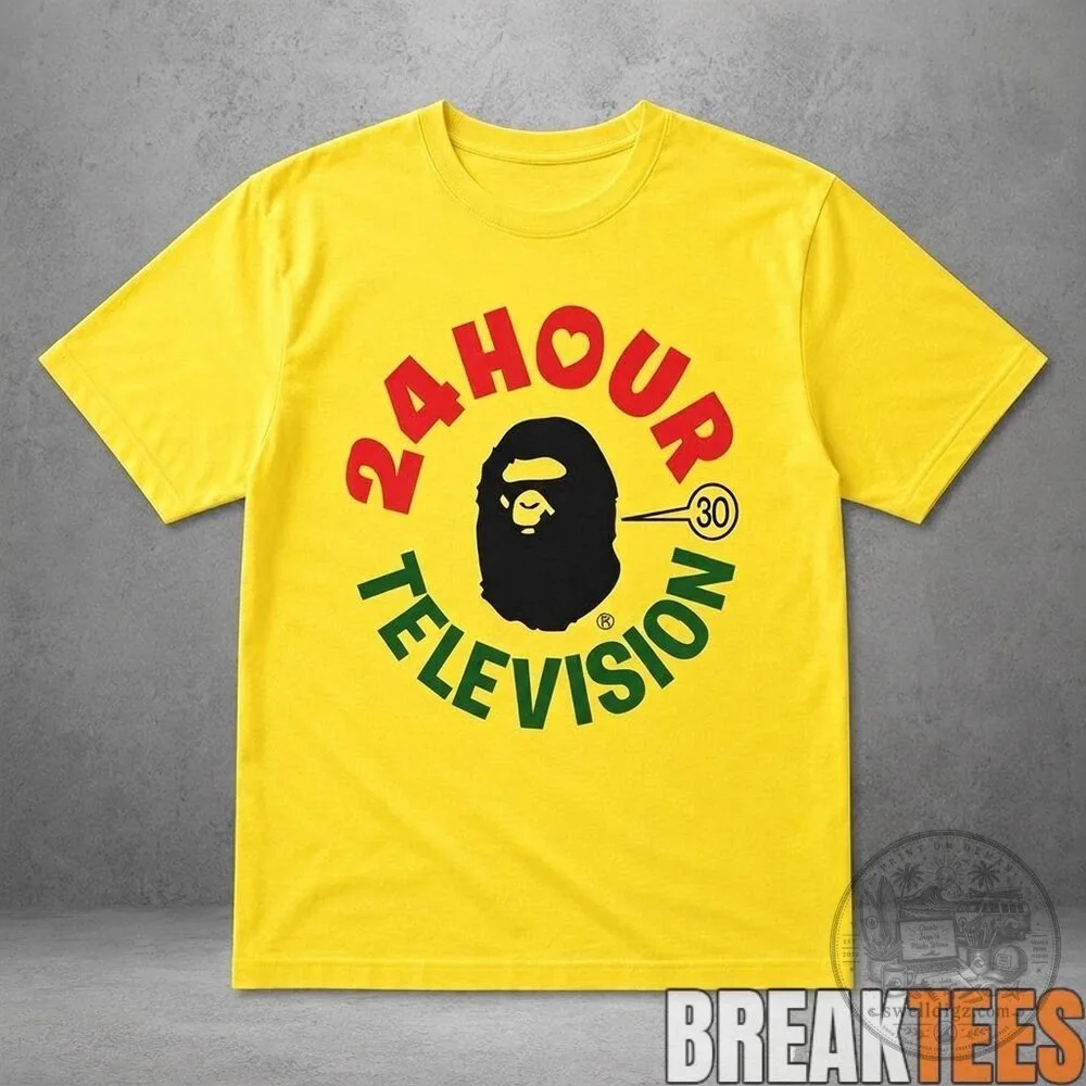BAPE 24 Hour Television Yellow Graphic T-Shirt 3 BAPE 24 Hour Television Yellow Graphic T-Shirt