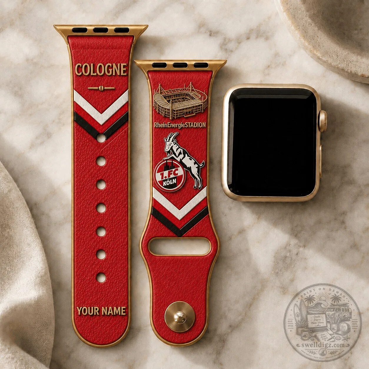 Cologne FC Bundesliga Soccer Team Personalized Apple Watch Band
