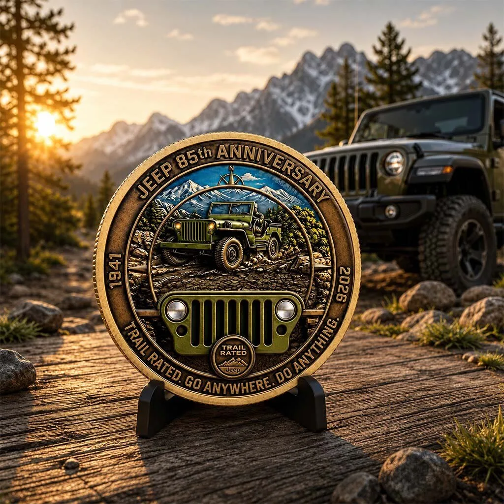 Jeep 85th Anniversary Trail Rated 1941-2026 Commemorative Collectible Coin 6 Jeep 85th Anniversary Trail Rated 1941-2026 Commemorative Collectible Coin