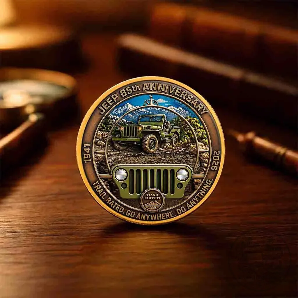 Jeep 85th Anniversary Trail Rated 1941-2026 Commemorative Collectible Coin 9 Jeep 85th Anniversary Trail Rated 1941-2026 Commemorative Collectible Coin