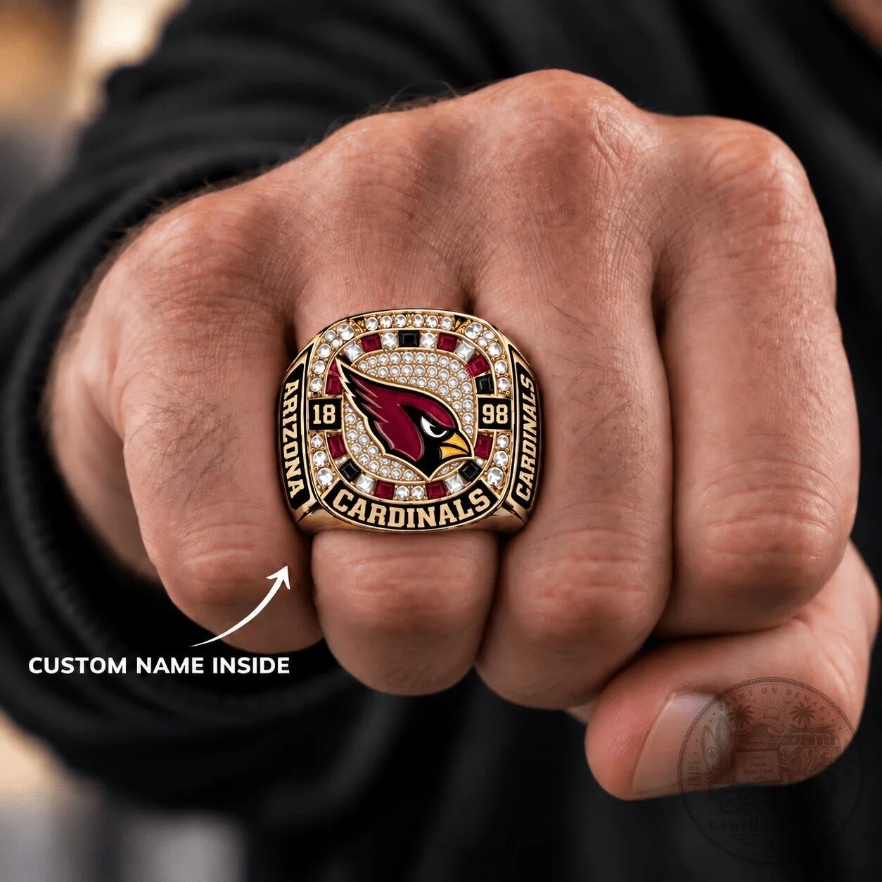 Arizona Cardinals Super Bowl Championship Ring Custom Name Engraved