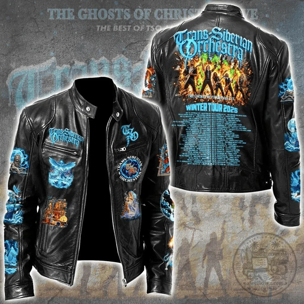 Trans-Siberian Orchestra Winter Tour 2025 Concert Rock Band Leather Jacket