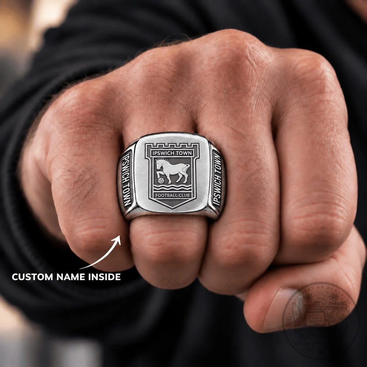 Ipswich Town Football Club Custom Engraved Ring for Men