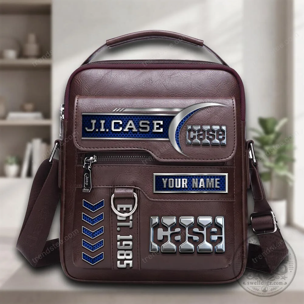 J.I. Case Company Est 1985 Personalized Leather Shoulder Bag