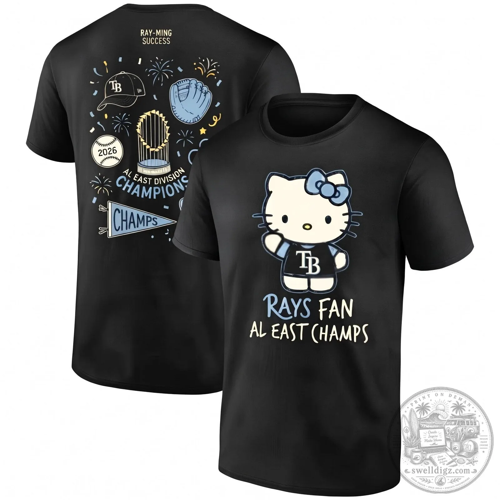 Tampa Bay Rays Hello Kitty AL East Division Champions T-Shirt
