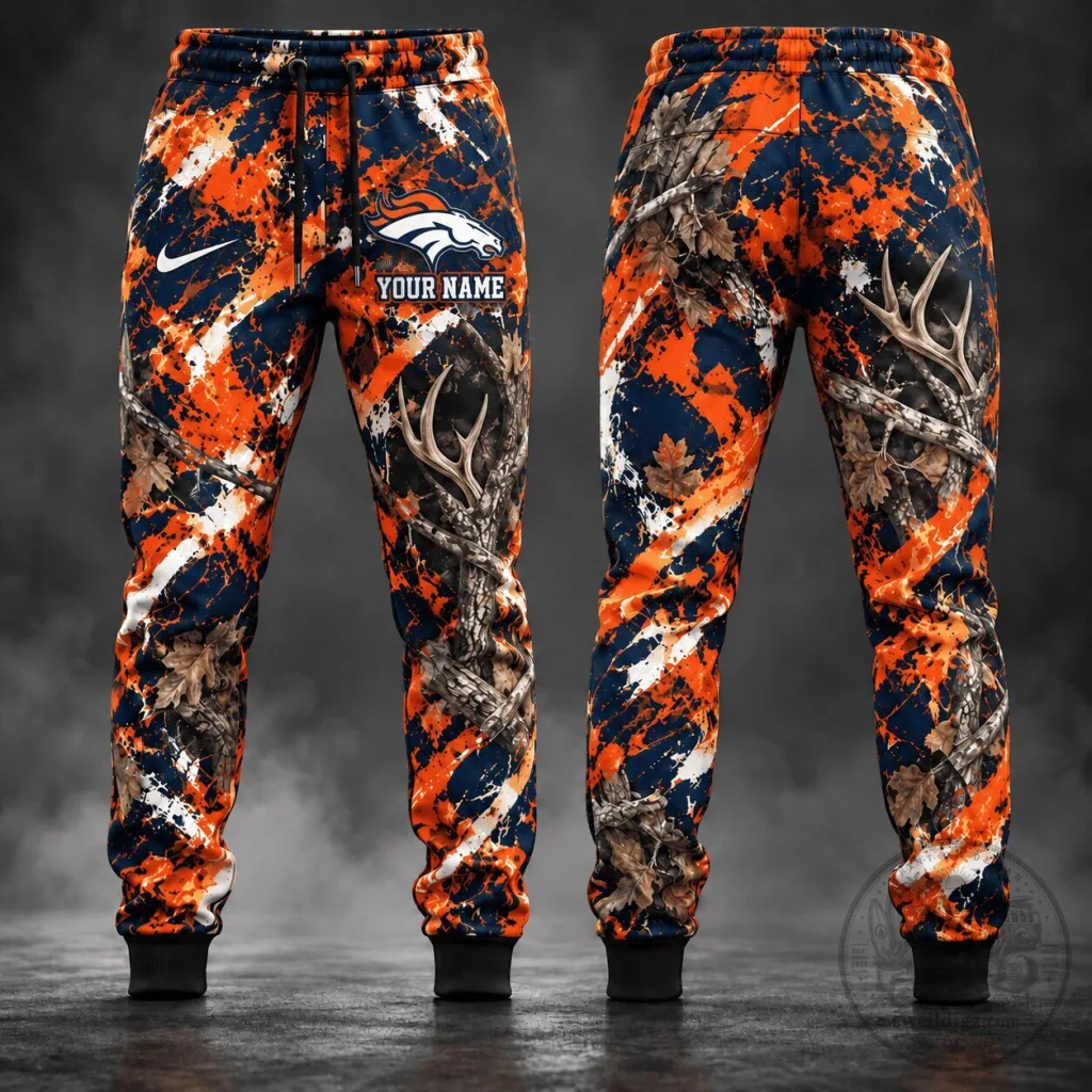 Denver Broncos Camouflage Hunting Jogger Pants Custom Name Denver Broncos Camouflage Hunting Jogger Pants Custom Name