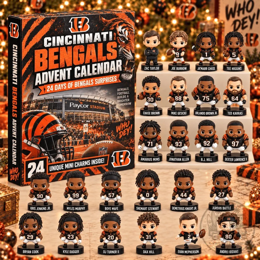Cincinnati Bengals Football Team Advent Calendar with 24 Unique Mini Charms Cincinnati Bengals Football Team Advent Calendar with 24 Unique Mini Charms