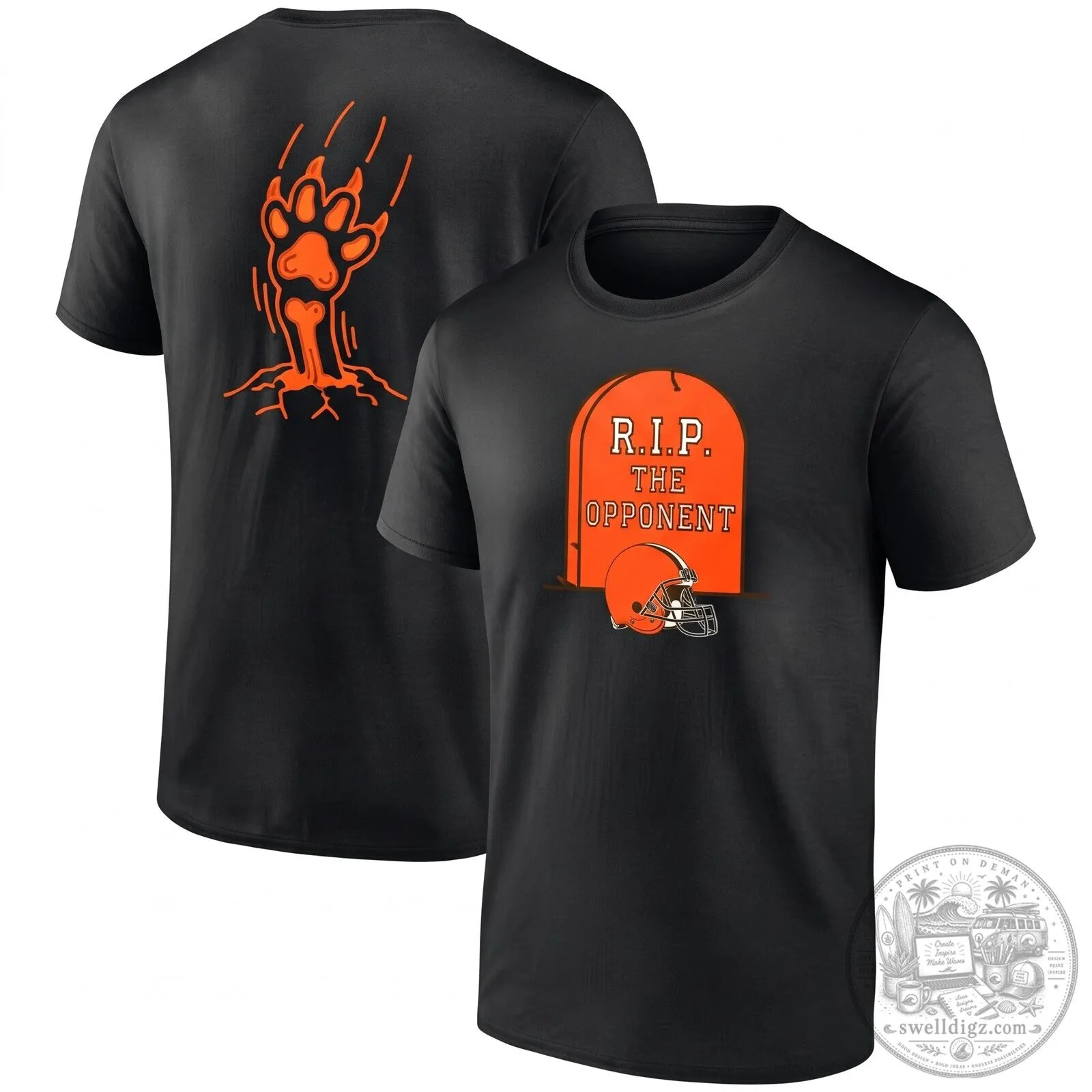 Cleveland Browns Halloween R.I.P. The Opponent Football T-Shirt