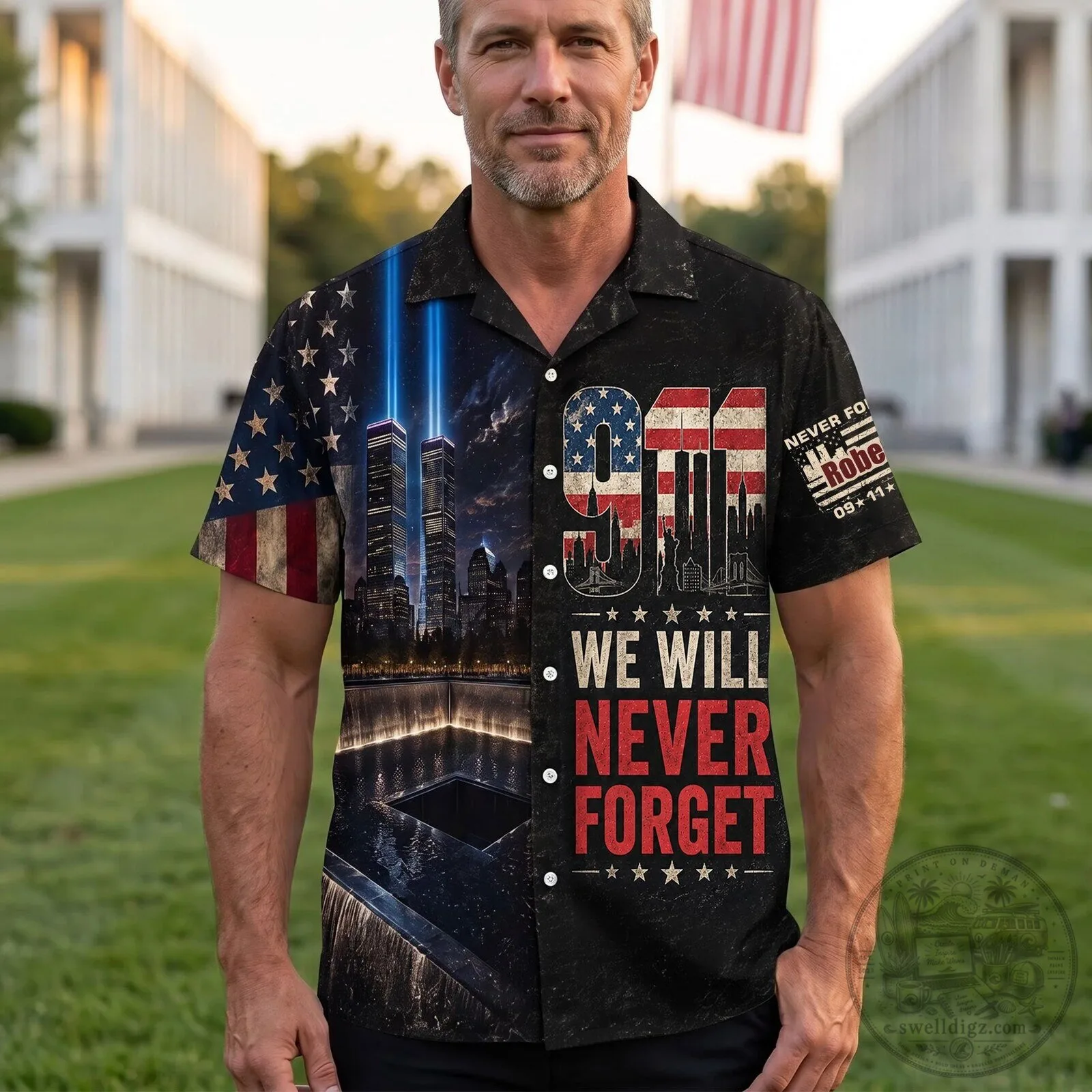 September 11 Never Forget Memorial Twin Towers Patriotic USA Tribute Hawaiian Shirt 4 September 11 Never Forget Memorial Twin Towers Patriotic USA Tribute Hawaiian Shirt